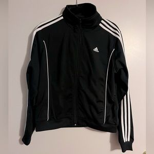 Vintage 1999 adidas jacket. Classic black w/white stripes.